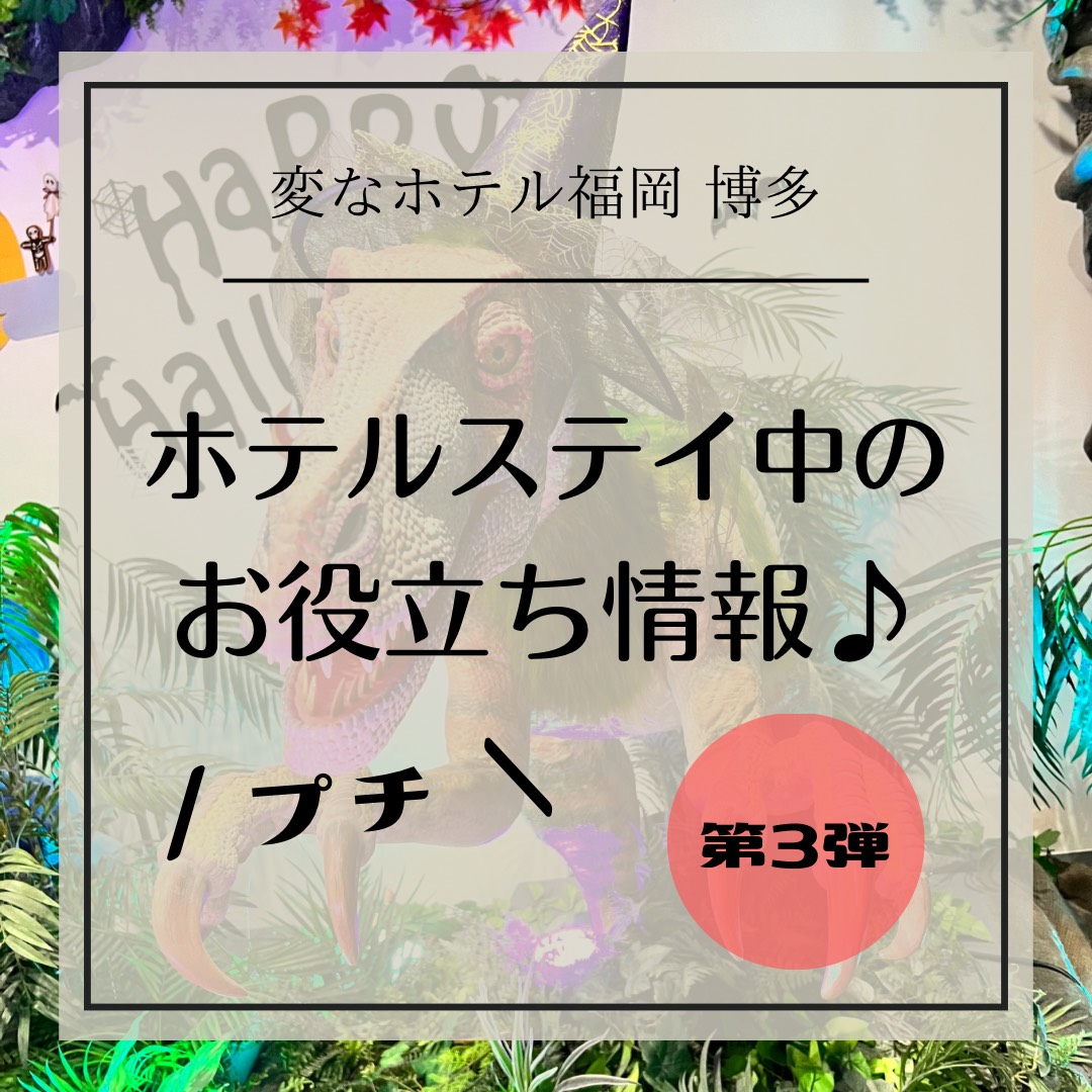 【お知らせ】ステイ中の「プチ」お役立ち情報 第3弾!