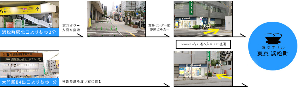 最寄り駅からホテルまでの道のり