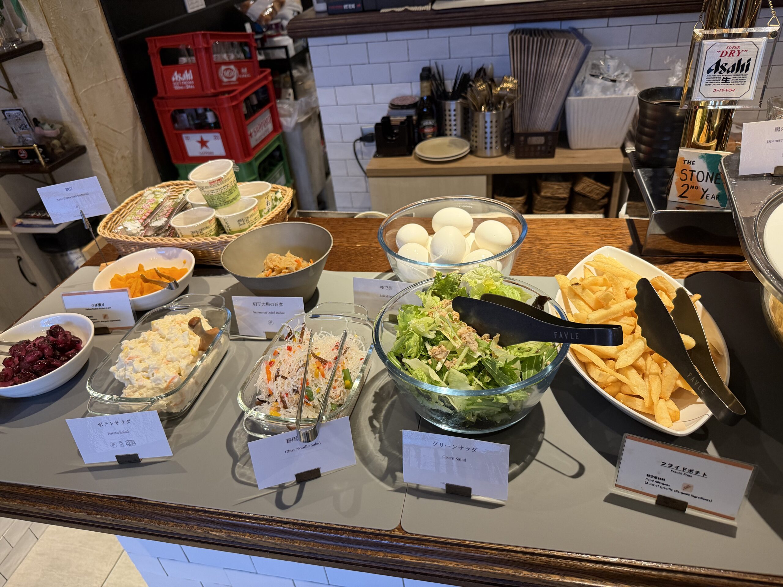 朝食　サラダ・漬物コーナー♪