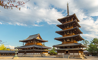 【法隆寺】電車＋徒歩約45分