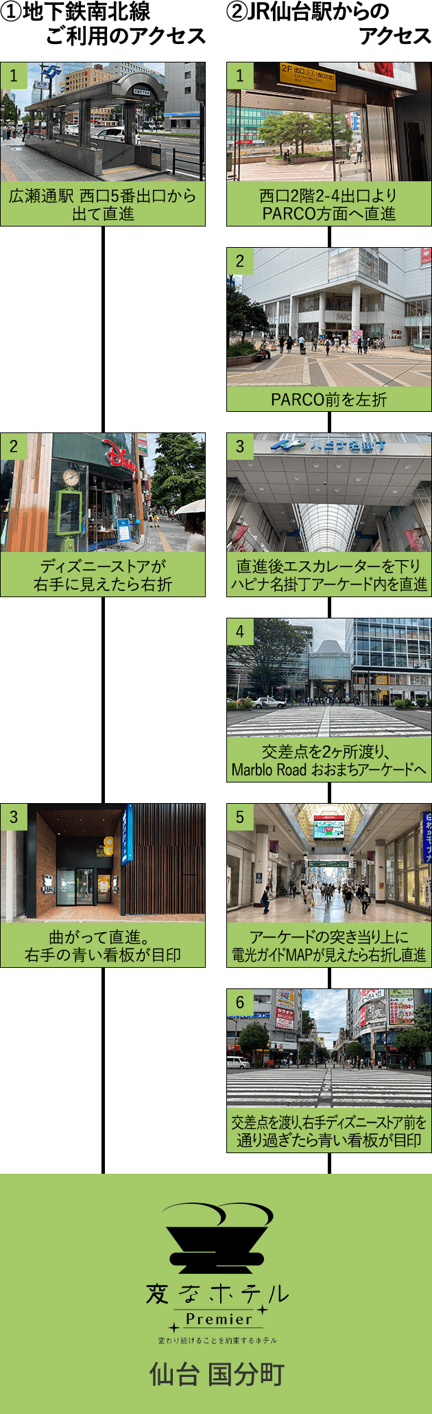 最寄り駅からホテルまでの道のり